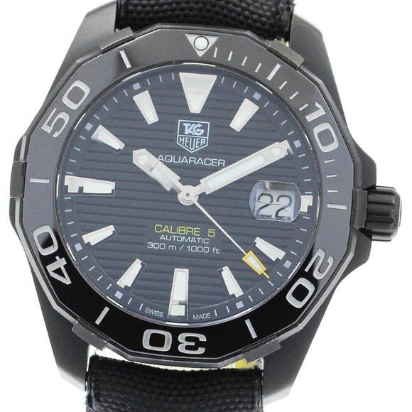 TAG HEUER Aqua racer WAY218A Caliber 5 black Dial Automatic Men's Watch - Picture 10 of 12